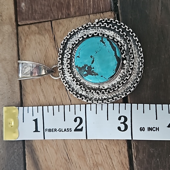 925 Silver and Turquoise Pendent - Picture 4 of 5